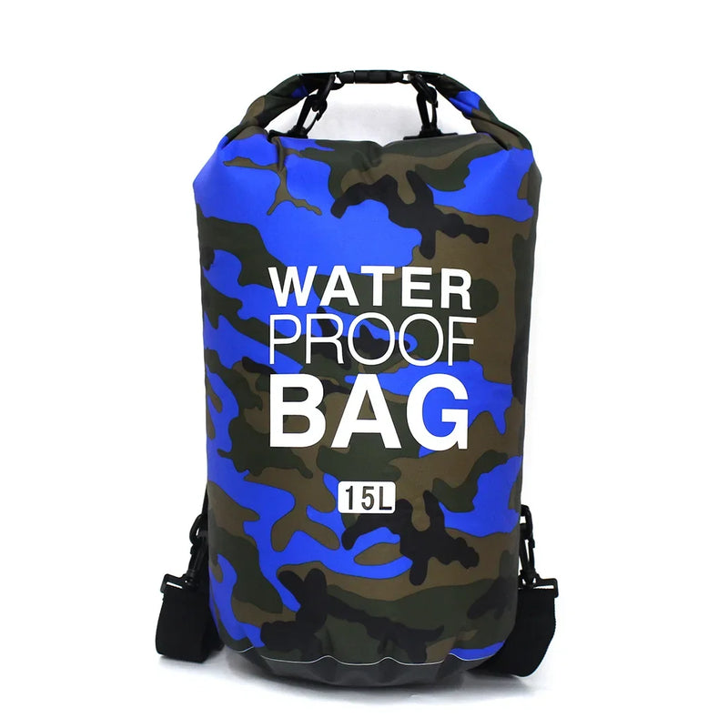 Bolsa impermeável ao ar livre do PVC, saco portátil da camuflagem, rafting o saco do mergulho, sacos de natação para o rio Trekking, 2 L, 5 L, 10 L, 15 L, 20 L, 30L